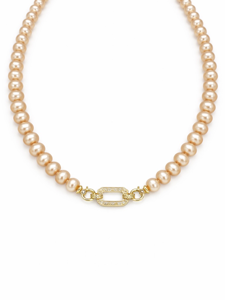 Champagne Link Pearl Necklace